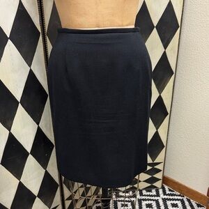 90’s Black Wool Pencil Skirt
